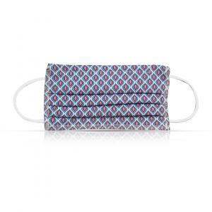 Mascherina boccadamo celeste con fantasia rossa